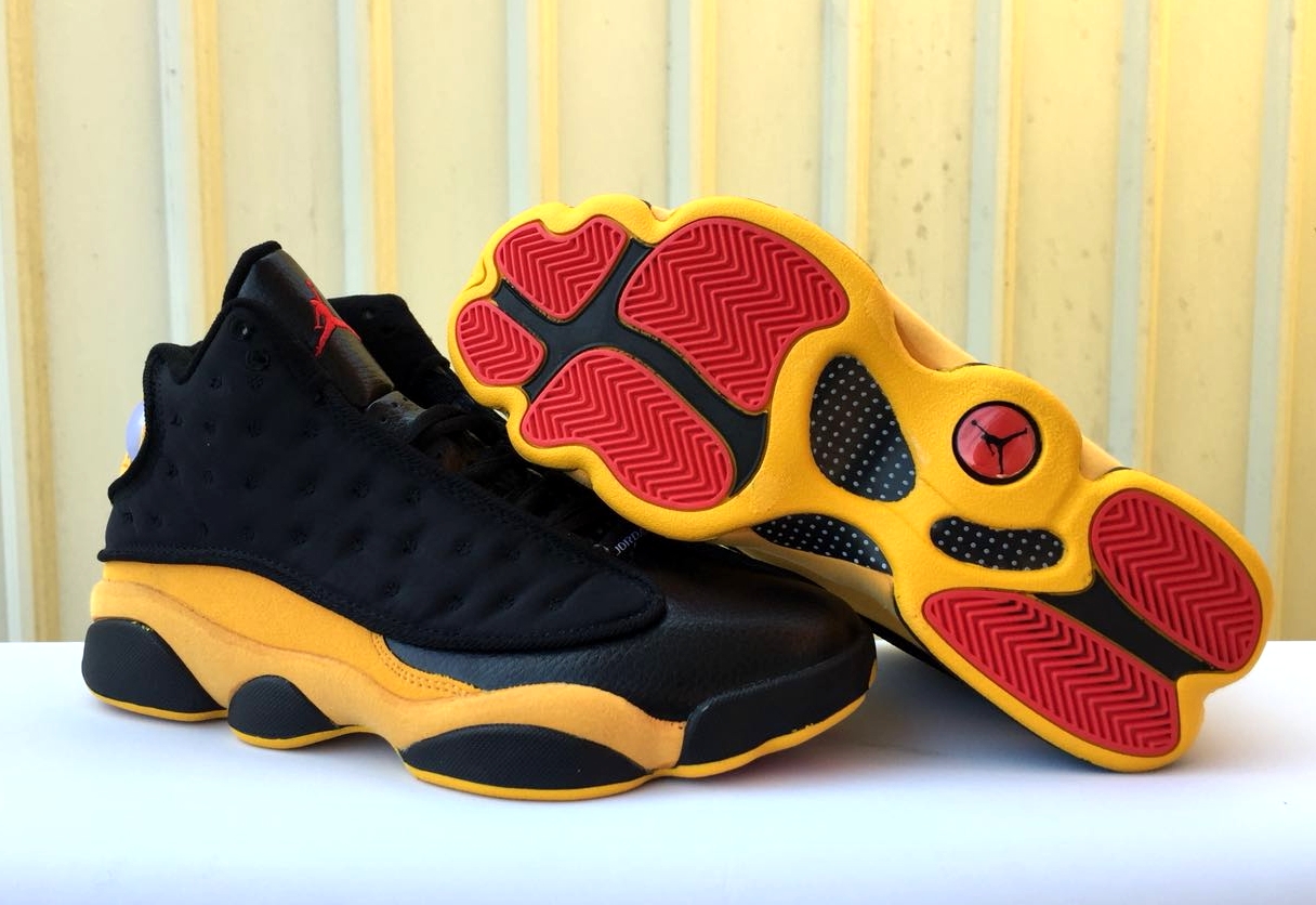 New Air Jordan 13 Retro Black Yellow Red Shoes - Click Image to Close